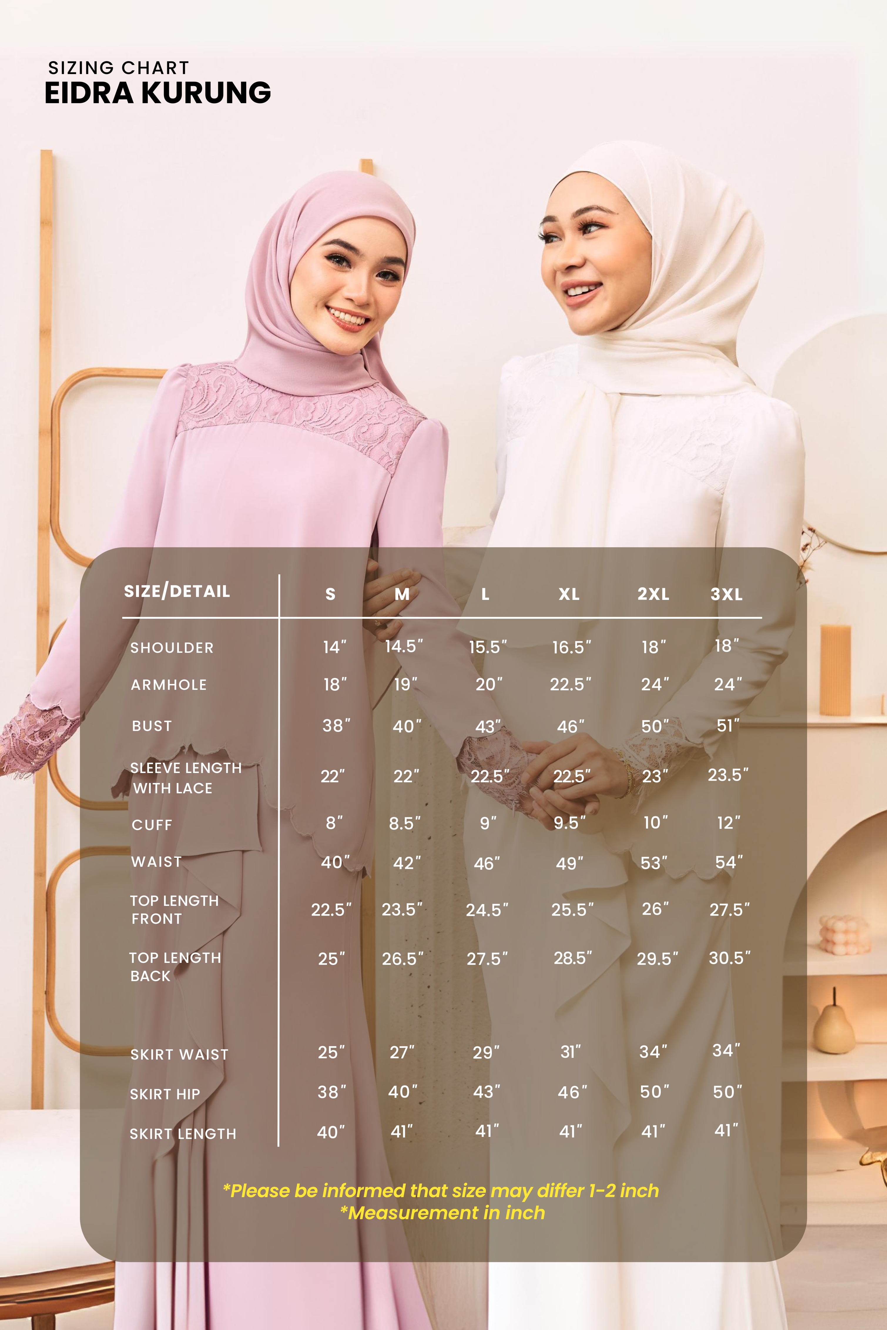 EIDRA Kurung in Rosy Brown